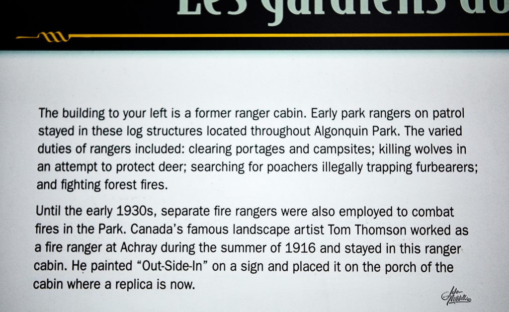 Plaque describing the significance of the cabin.
