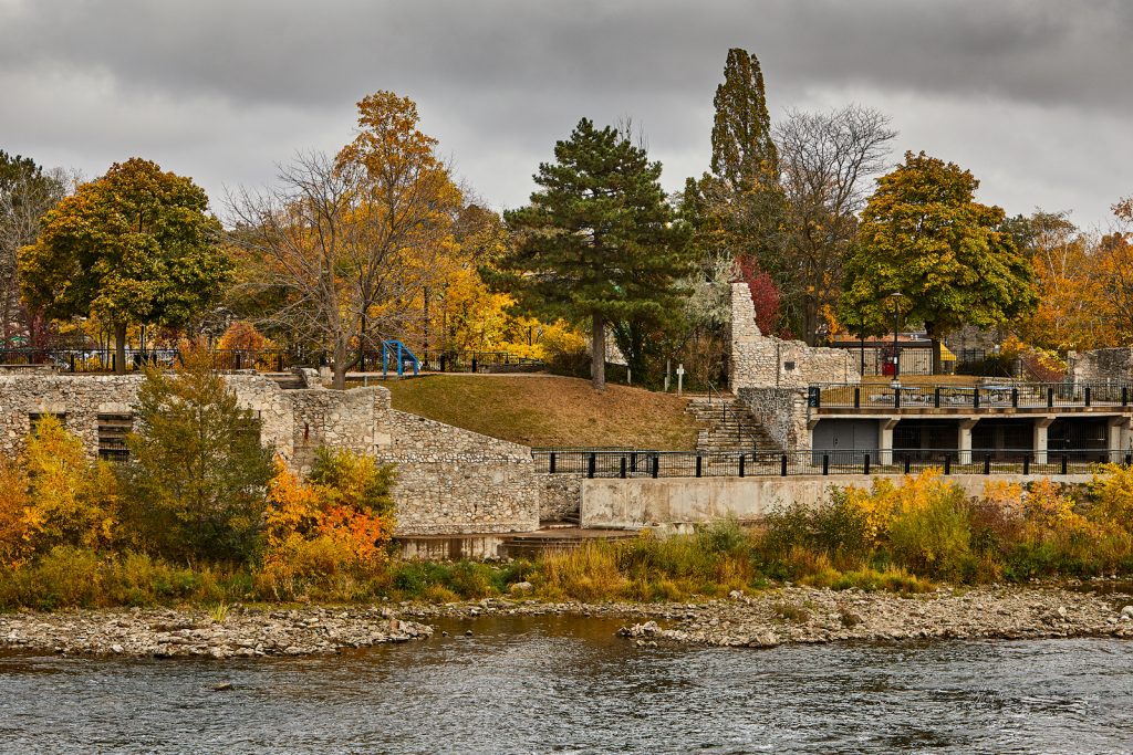 Mill Race Park as seen from across the river.